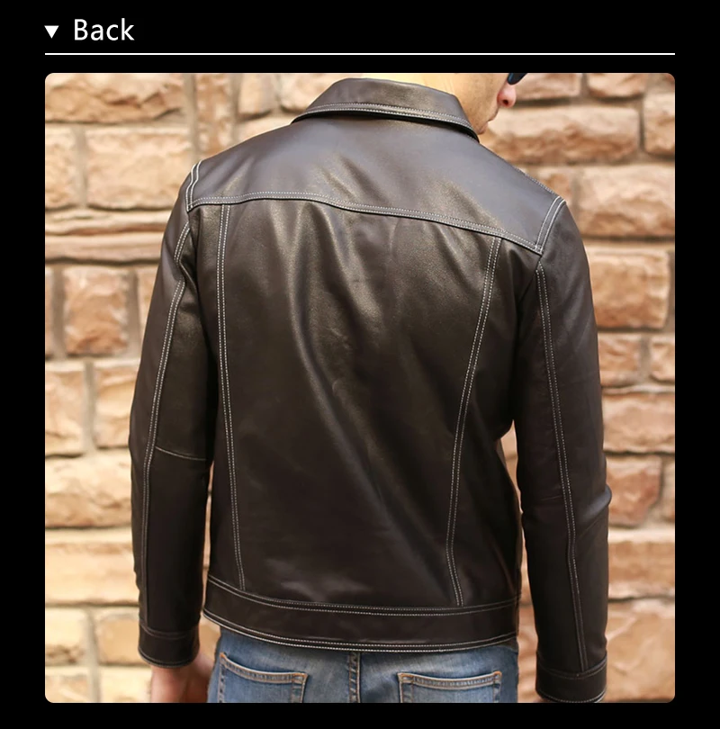 Мужские черные кожаные тонкие байкерские куртки-бомберы из натуральной овечьей кожи размера плюс jaqueta de couro deri ceket LT2530