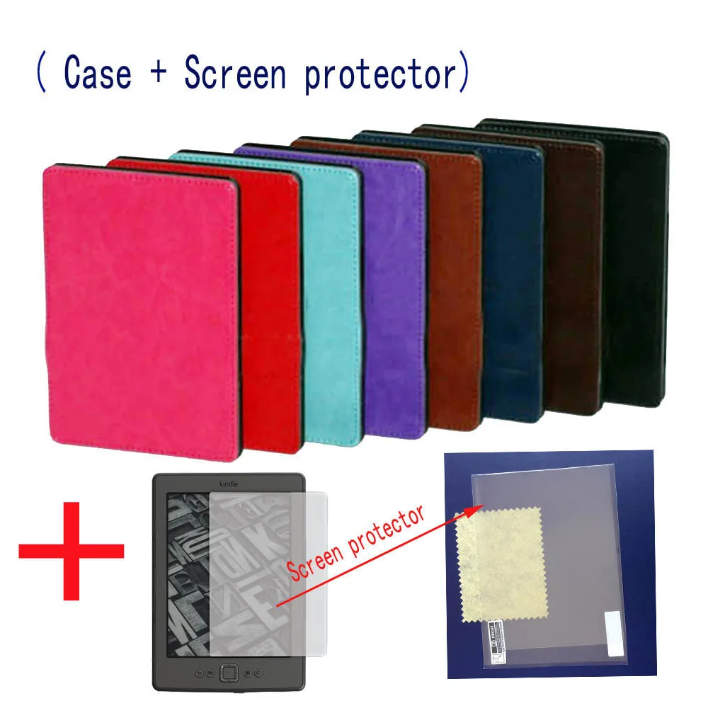 Flip case for kindle 4 & 5 Advanced Leather book cover case for Amazon