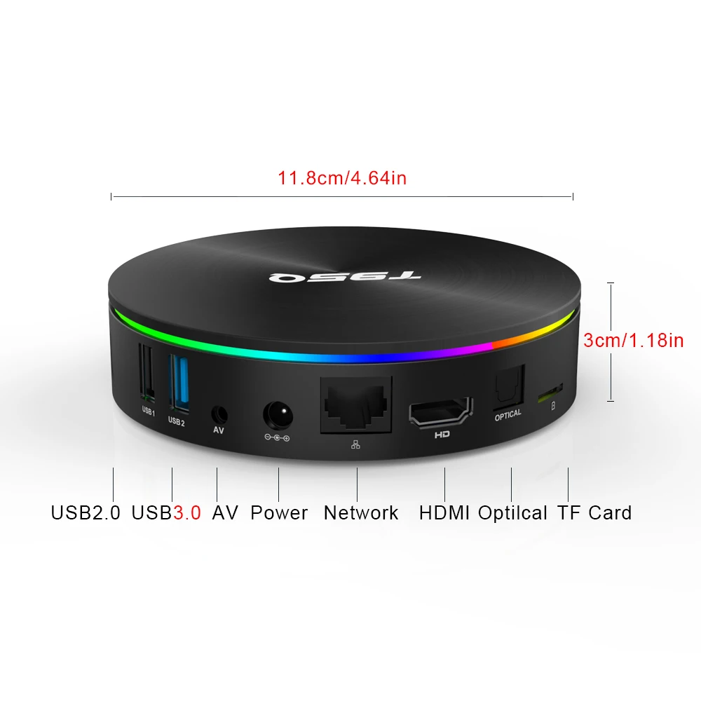 PULIERDE T95Q Amlogic S905X2 4GB 64GB Smart Android 9.0 TV BOX Bluetooth4.0 H2.65 4K 2.4GHz/5GHz WI