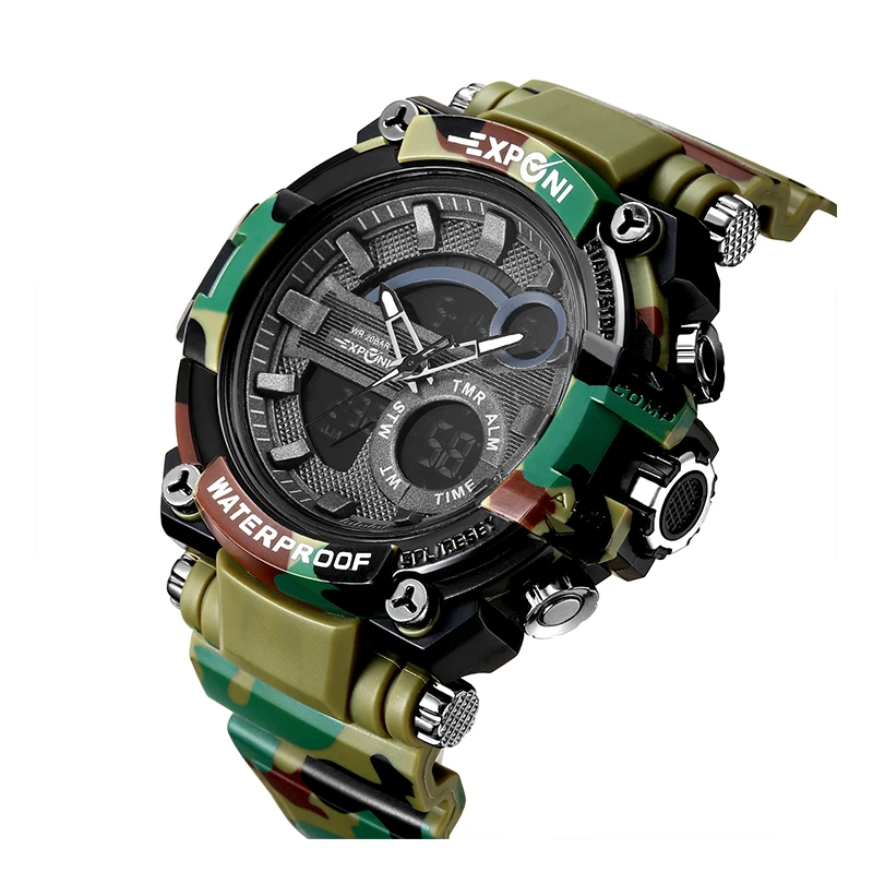 

EXPCNI Military Watch Men Camo Analog Army Sport Wristwatch LED Digital Watches Waterproof Shockproof Automatic Watch Male Clock