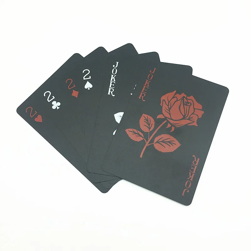 Высококачественный розовый пластик ПВХ Черный покер водоотталкивающие игральные карты Новинка коллекция подарок S535