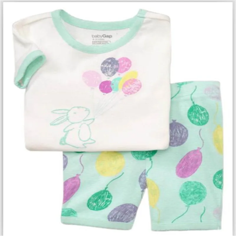 Летние Детские пижамные комплекты одежда для сна для маленьких девочек одежда с рисунком животных Хлопковая пижама детская одежда пижамный комплект - Цвет: design 1