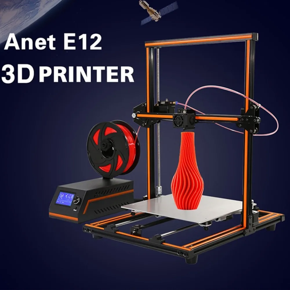 

Anet E12 High-Precision 3D Printer High Performance LCD Display Accurate 3D Printer Large Printing Size 300X300X400mm EU Plug