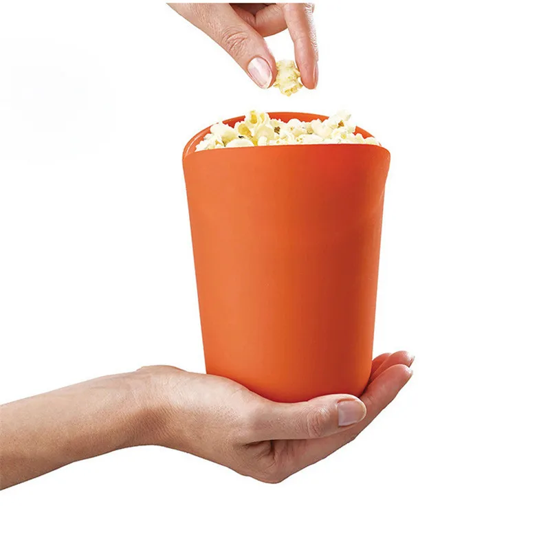 DIY Collapsible Silicone Microwave Popcorn Maker Bowl Bakeware Pastry