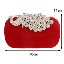 Ausuky брендовые роскошные бриллианты Павлин женские сумки бархатные вечерние сумочки со стразами для кошелька с цепочками 45