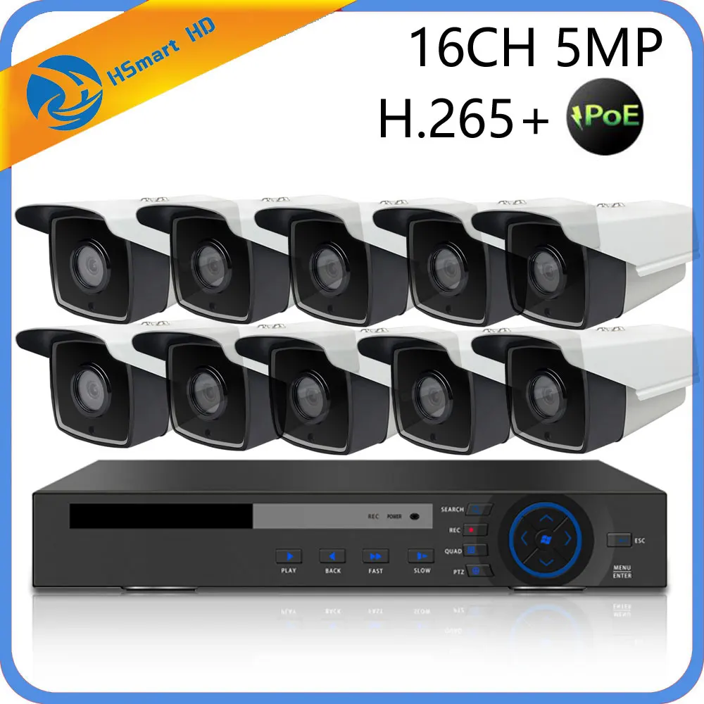 16CH 5MP POE NVR CCTV система безопасности 4 IR светодиодный открытый 3MP IP камера купольная poe камера s 3.0MP P2P система видеонаблюдения+ ТБ