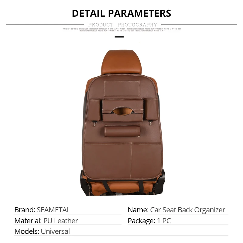 Car Seat Back Storage Bag Universal PU Leather Seats Organizer Travel Box Pocket Stowing Tidying Protector Kids Auto Accessoires (2)