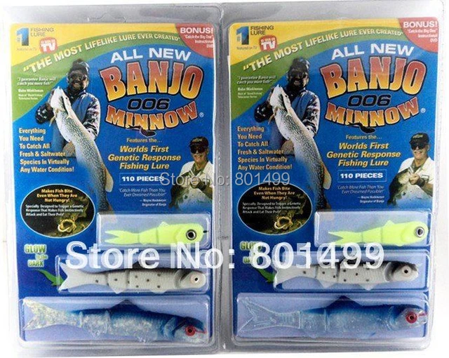 1set/lots (1set=110pcs) BRAND New Surprize BANJO MINNOW Fishing Lures Soft  fishing lure/bait