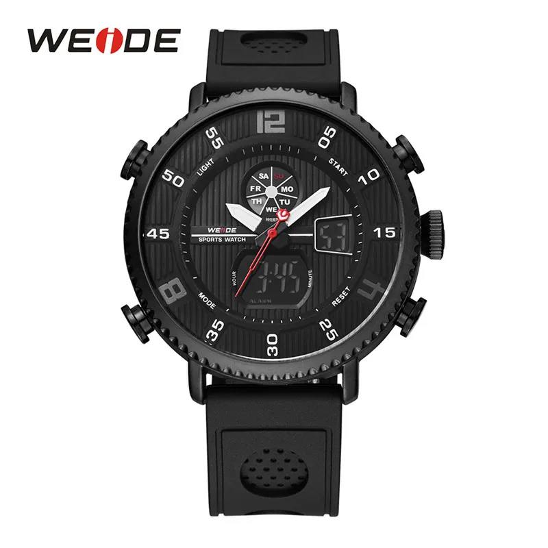 WEIDE мужские спортивные часы с силиконовым ремешком с автоматической датой, аналоговый цифровой чехол из сплава, кварцевые мужские наручные часы t man relogios masculino - Цвет: WH6106B-1C