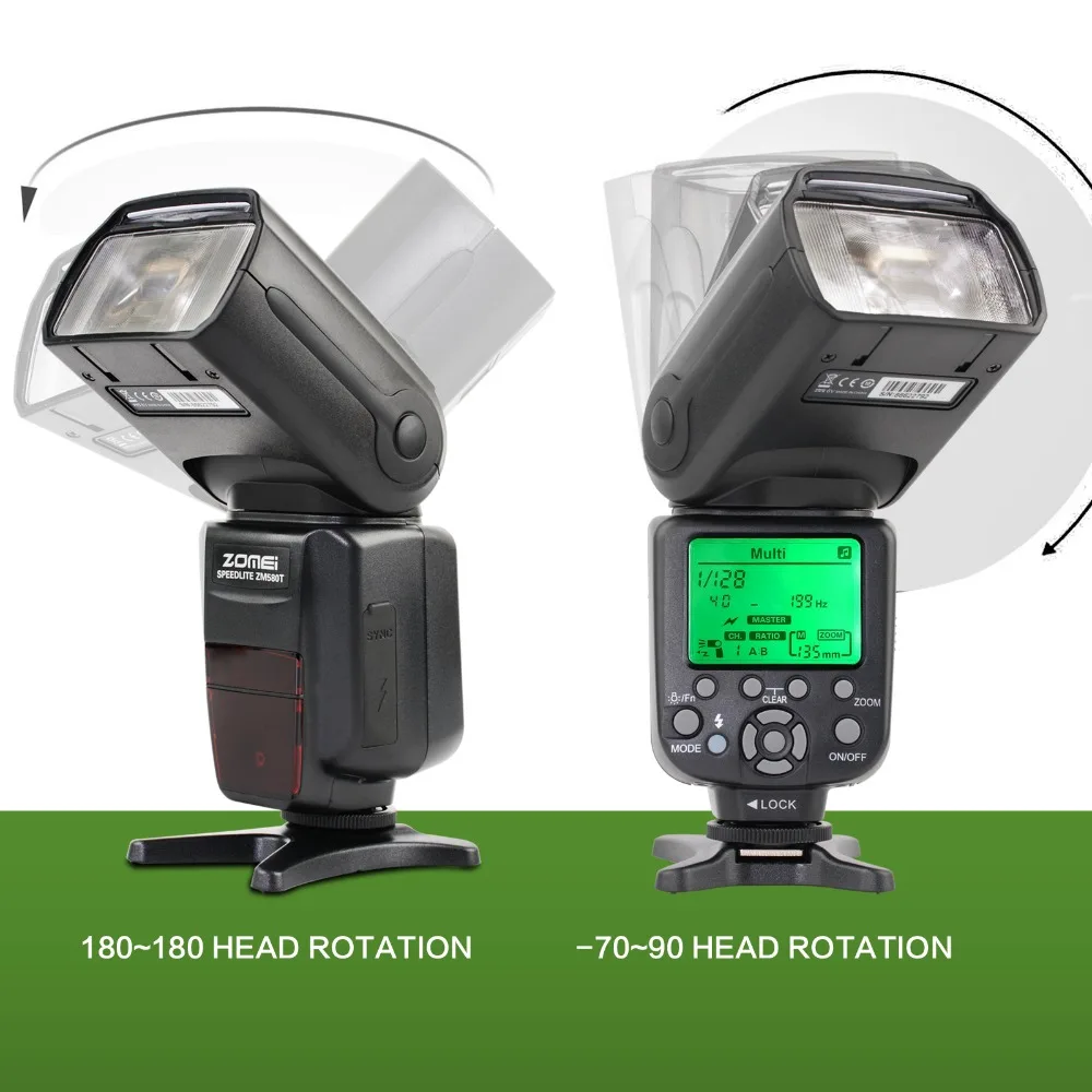 Zomei TTL High Sync Speed Flash Camera Speedlite Flash Light for Nikon DF D90