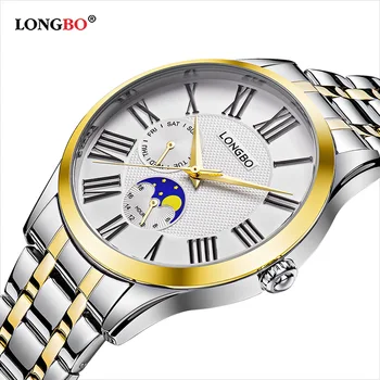 

LONGBO Quartz Watch lovers Watches Women Men Couple Analog Full Stainless Steel Business Wristwatches Fashion Casual Gold 1/pcs