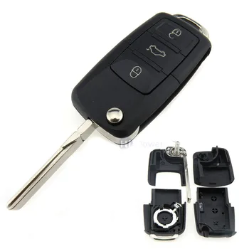 

3 Button Remote Car Key Shell Case for Volkswagen polo Passat 2002-2005 B5 golf 4 5 6 2002-2006 jettamk6 tiguan CrossFox