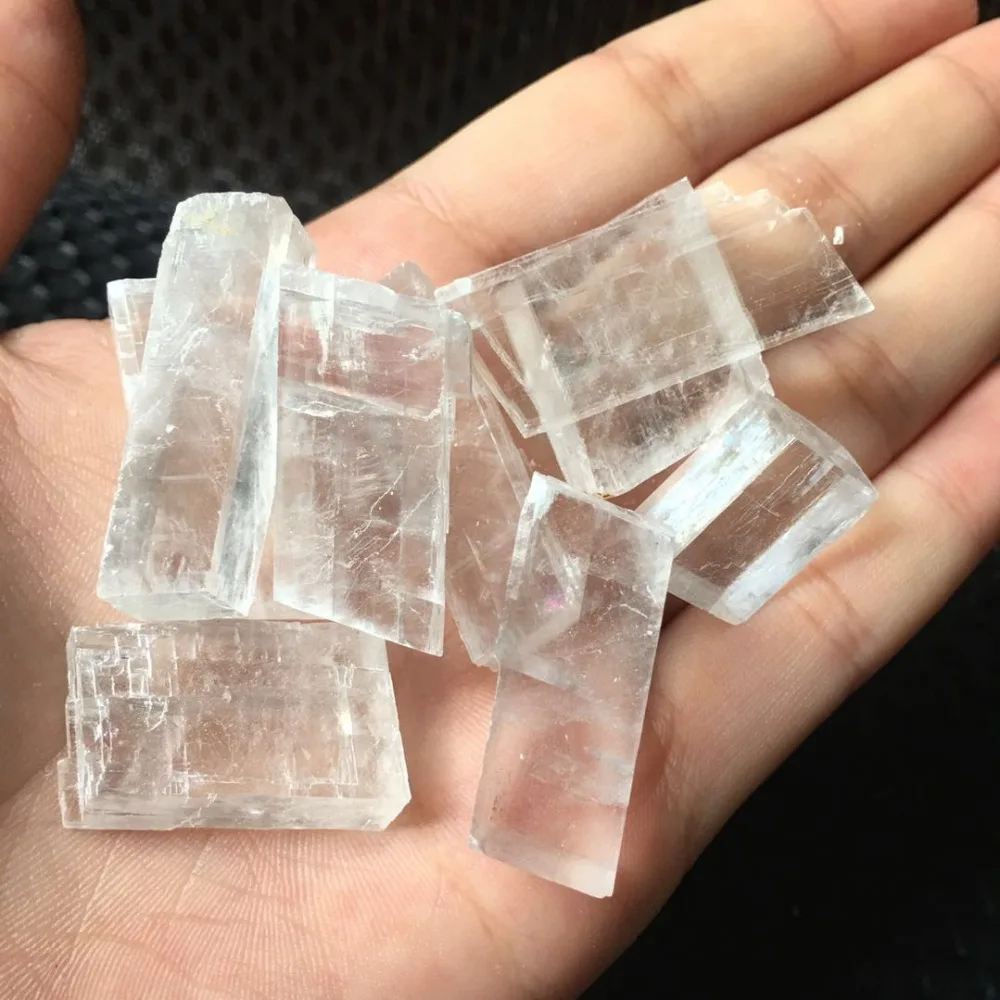 50 г натуральный небольшой размер квадратный кальцит камни исландский шпат кристалл кварца минеральная энергия с лечебным действием, образцы