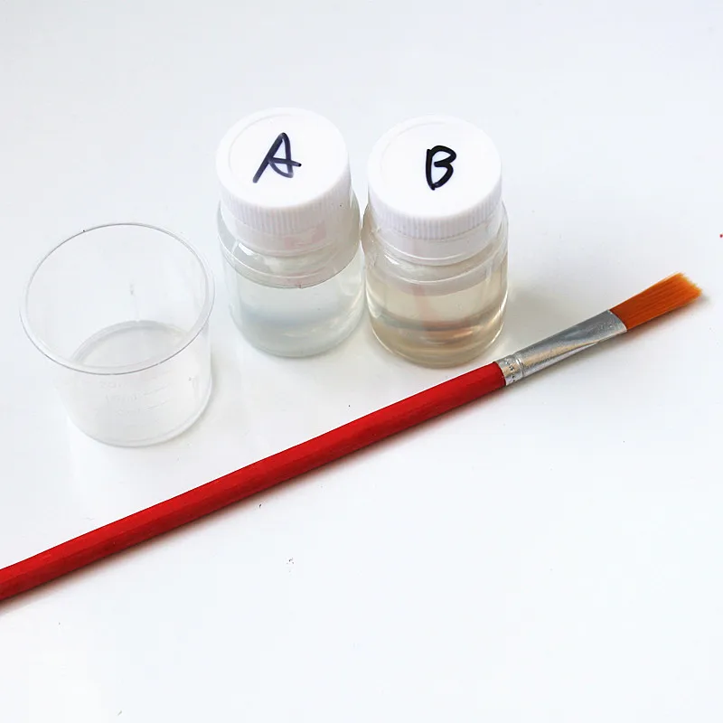 stick rod guide ring AB glue with counting cup and small brush in