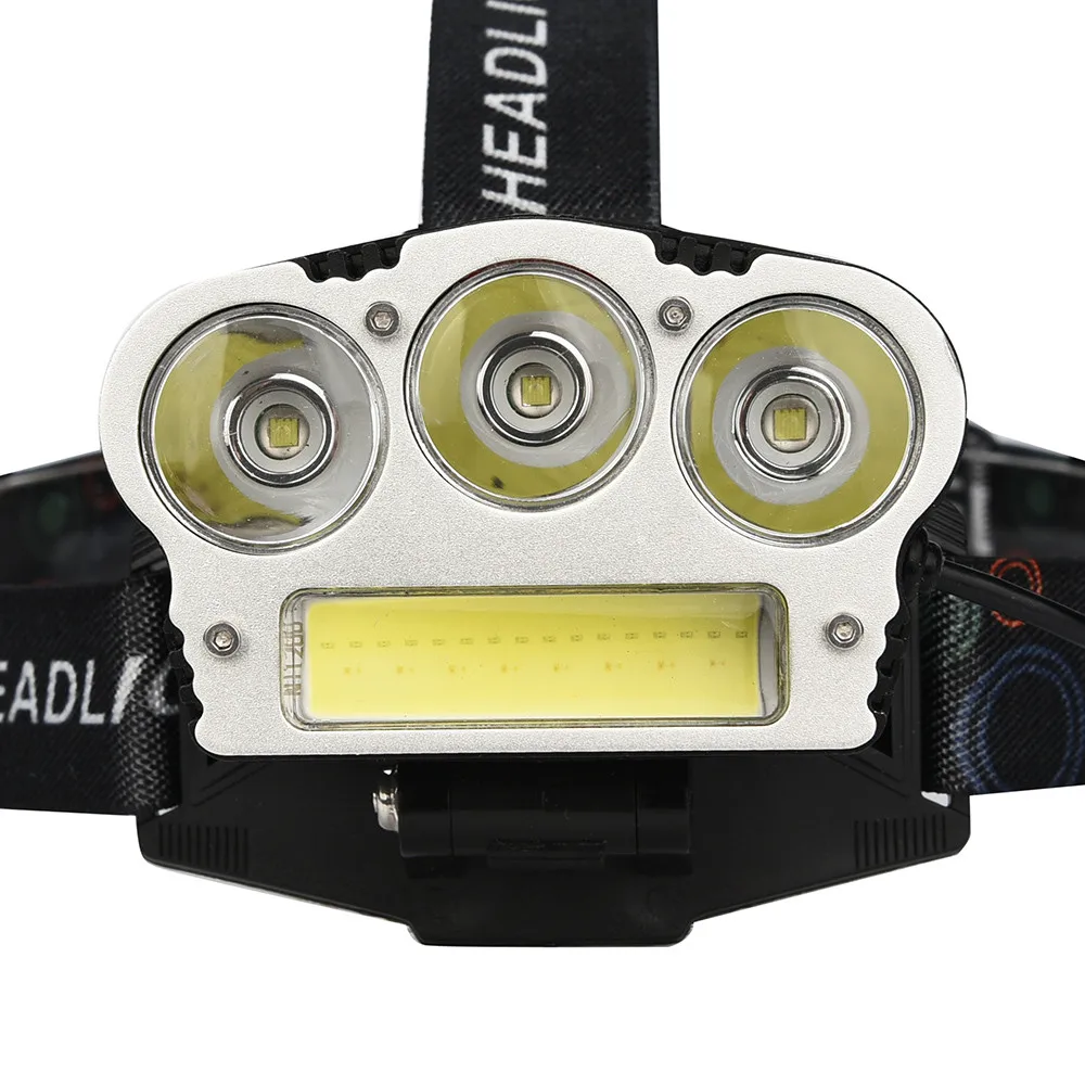 Top Headlight Body Motion Sensor Head Flashlight Camping 15000LM 3x XM-L T6 LED +1xCOB Rechargeable 18650 Headlamp Head Light Torch 2