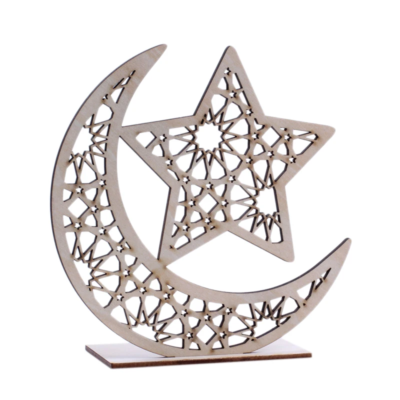 

Ramadan Wooden Eid Mubarak Decoration For Home Moon Islam Mosque Muslim Wooden Plaque Hanging Pendant Festival Party Supplies