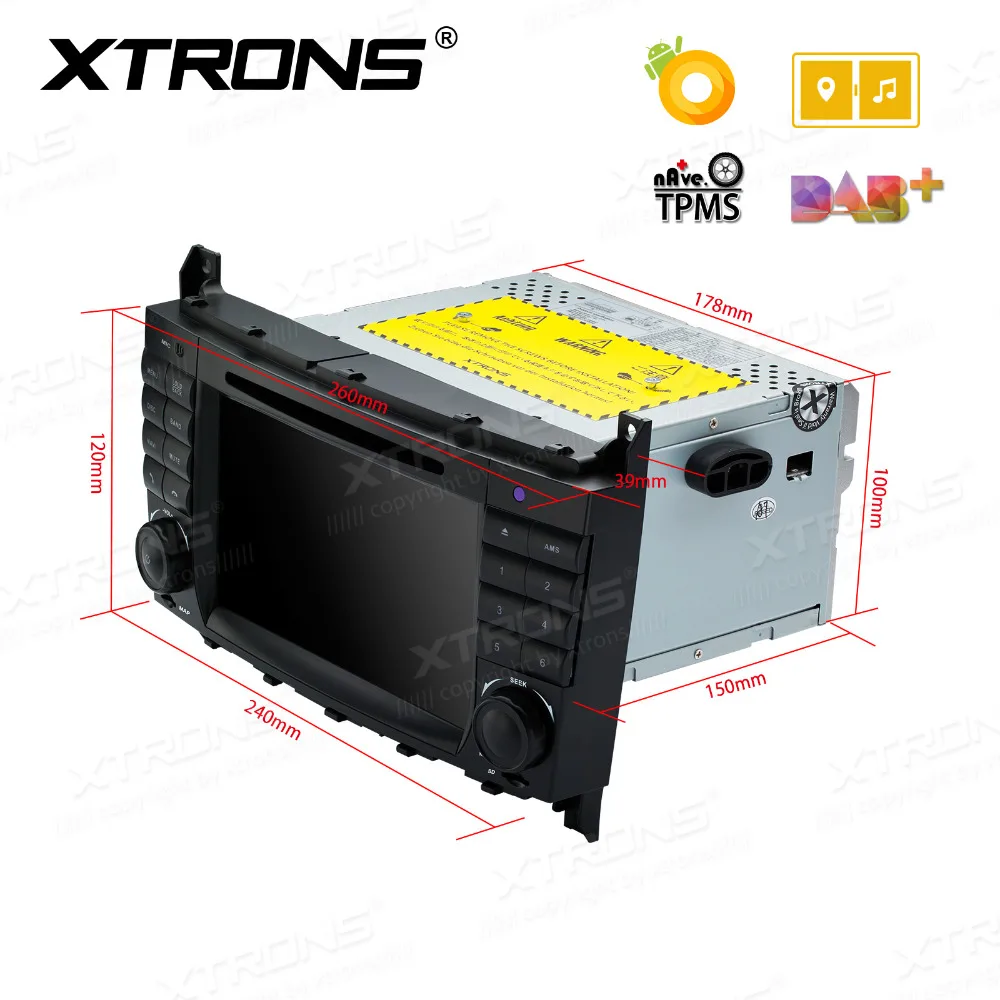 Cheap XTRONS 7" Android 8.0 Radio GPS Car DVD Player for Mercedes Benz W209 W203 C270 C280 C300 C320 C350 32 AMG W463 G350 G500 G55 2
