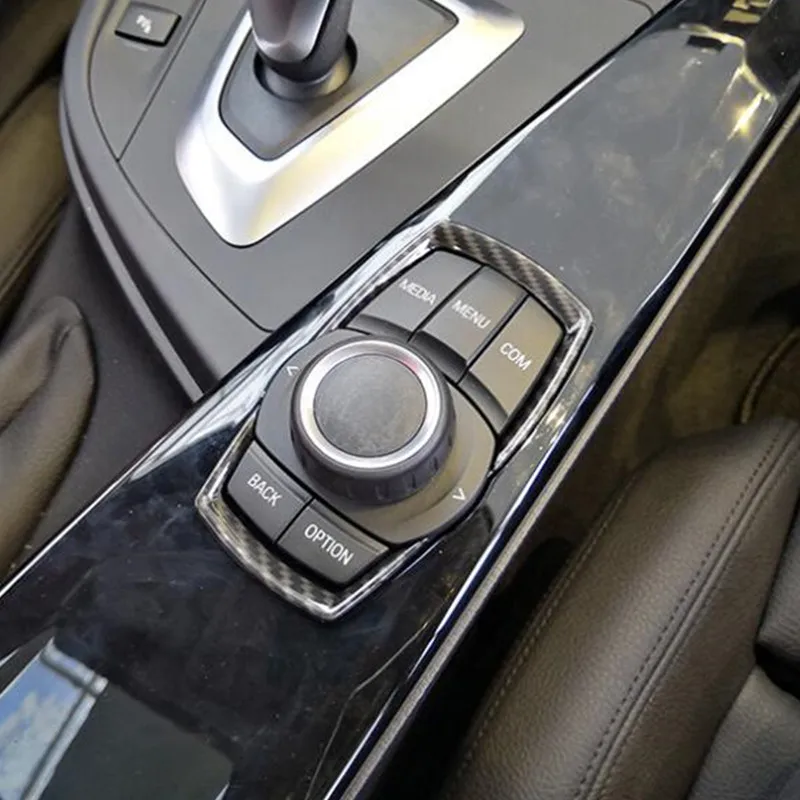 

Carbon Fiber Style Multimedia Knob Buttons Decoration Cover Trim For BMW 1 2 3 4 Series 3GT F20 F30 ABS Car Interior Accessories