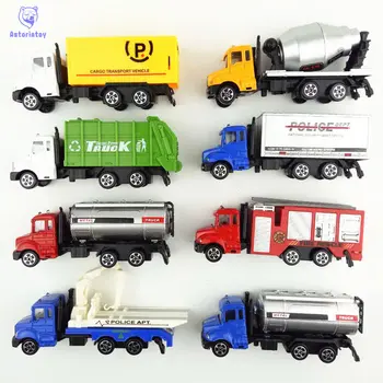 

8 Style METAL Car Diecast Cars Toys Alloy Toys Car Models Collectible Skin City Bulldozers Tractor Models Truck Toys For Kids