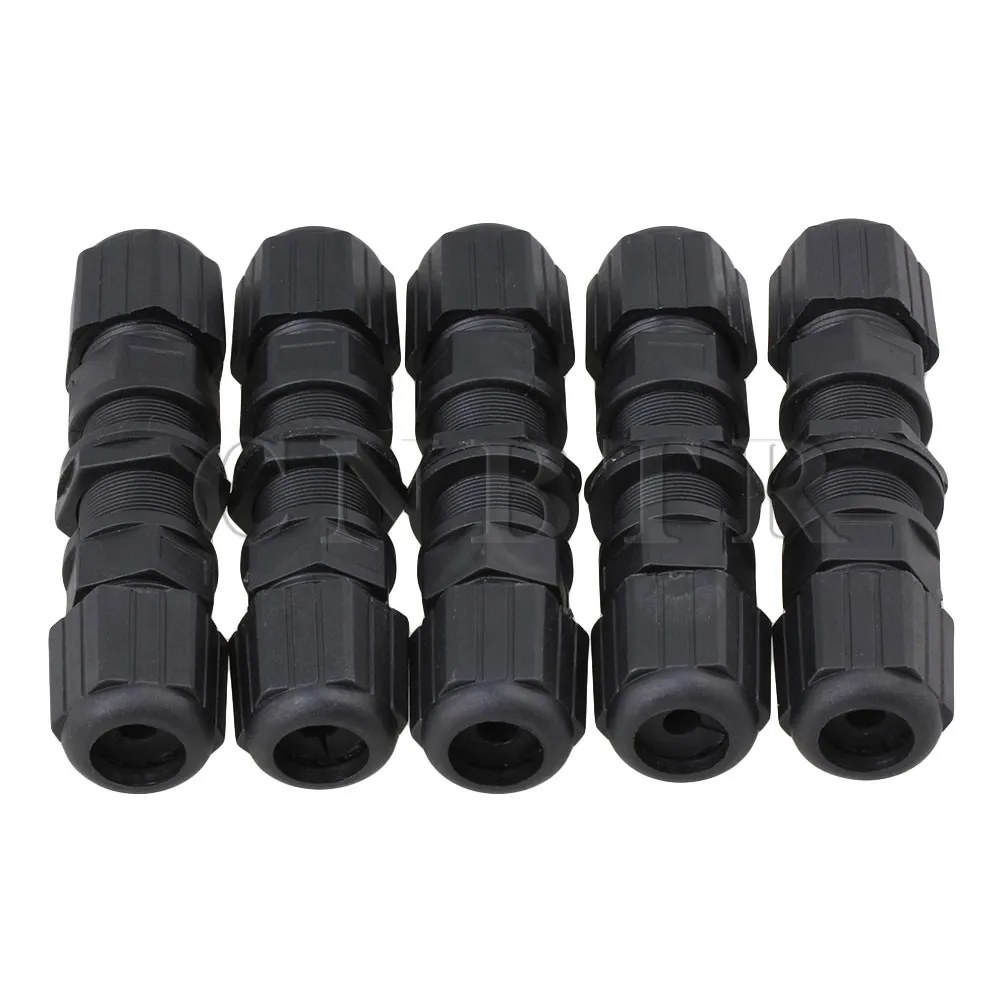 

Black RJ45 M20 IP67 Protection Double-ended Waterproof Connector M1 Set of 5