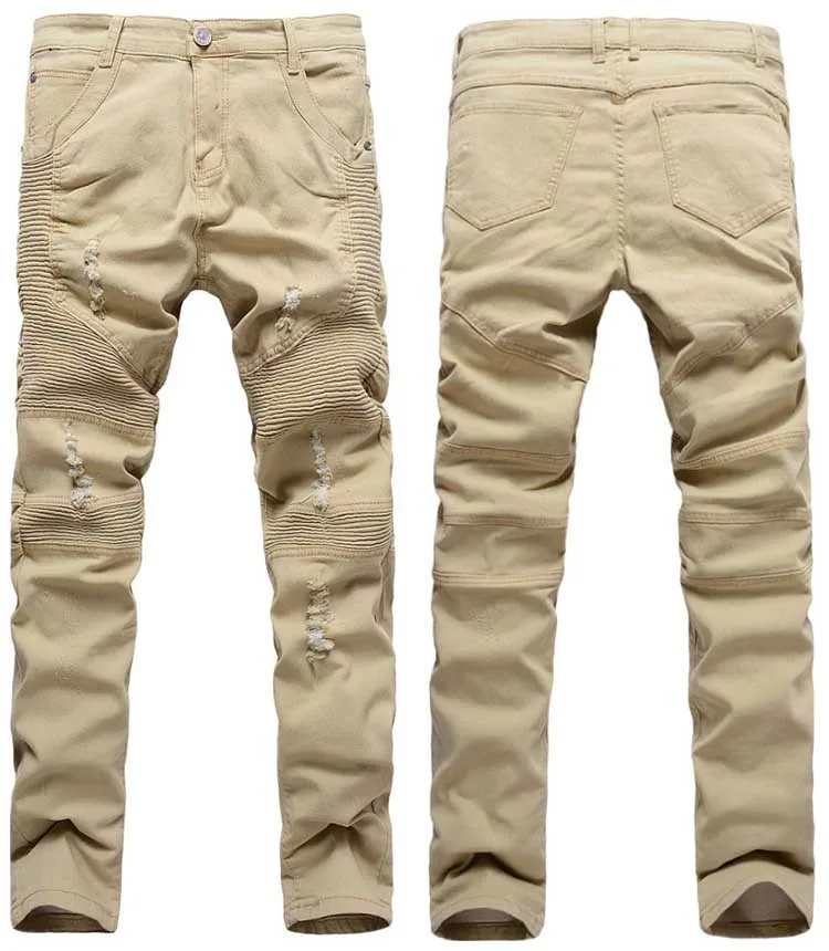 khaki biker jeans mens