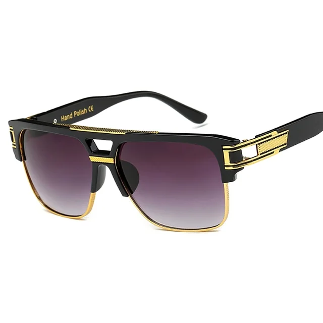 Classic Luxury Men Sunglasses Glamour Fashion Brand Sun Glasses For Women Mirrored Retro Vintage Square Designer Shades 3