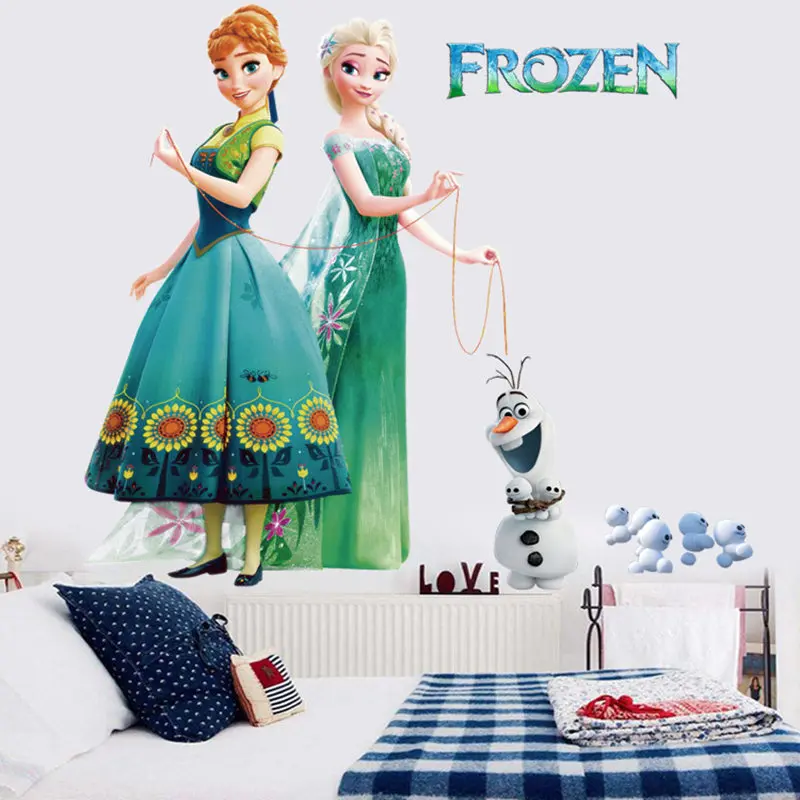 

Elsa Princess Wall Stickers For Kids Rooms Frozen Girls Olaf Cartoon Wall Stickers For Home Decor Girls Room Kindergarten