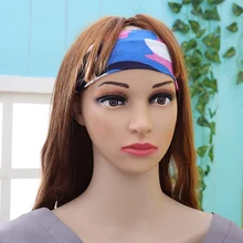 Женщины Мужчины Печать Спортивная Повязка от пота на голову Йога Тренажерный Зал Стрейч лента на голову, лента для волос горячий