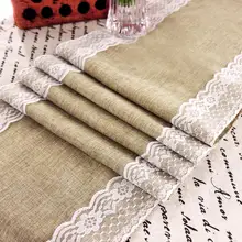 Camino de mesa gris de yute Encaje Vintage, estilo ecológico Original, decoración para fiesta de país yute, decoración para bodas, suministros de decoración para el hogar y cumpleaños