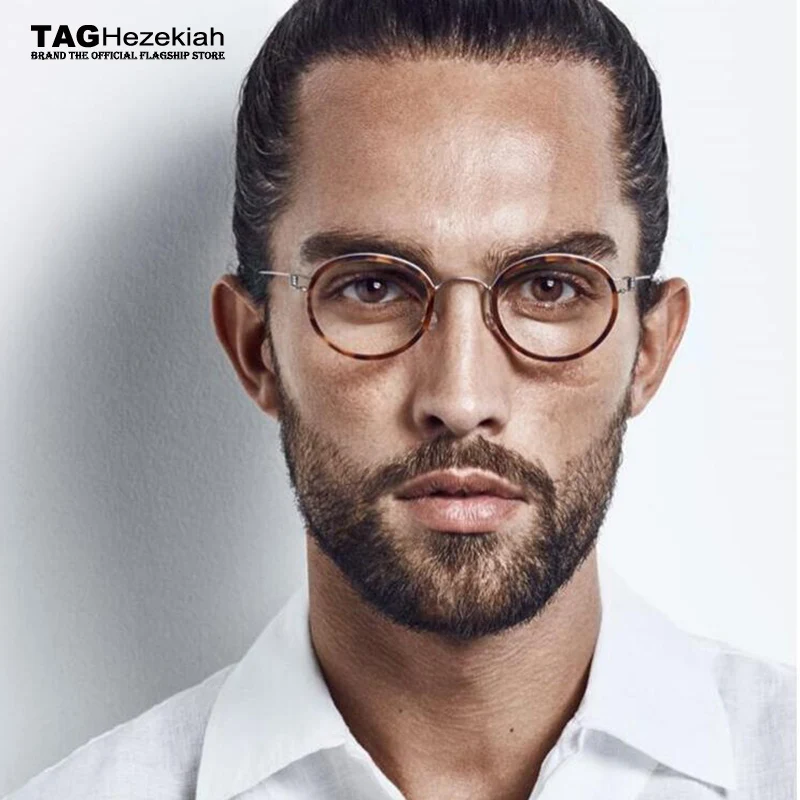 

2019 brand TAG glasses frame titanium No screws No welding Handmade retro eyeglasses men women round glasses oculos de grau