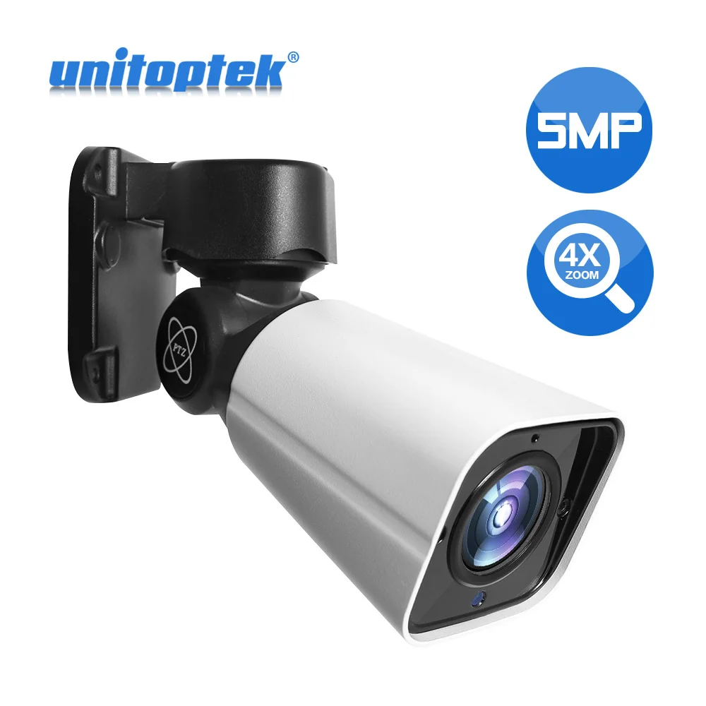 

5MP Mini PTZ Bullet IP Camera Outdoor 2592x1944 4X Optical Zoom PTZ Cam IP66 Waterproof 50m IR Night Vision CCTV Security Camera