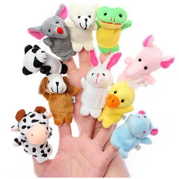 

10PCS/Set Kawaii Plush Cartoon Animal Mini Finger Puppet Baby Birthday Christmas Party Favors Hand Finger Puppets Game Gifts