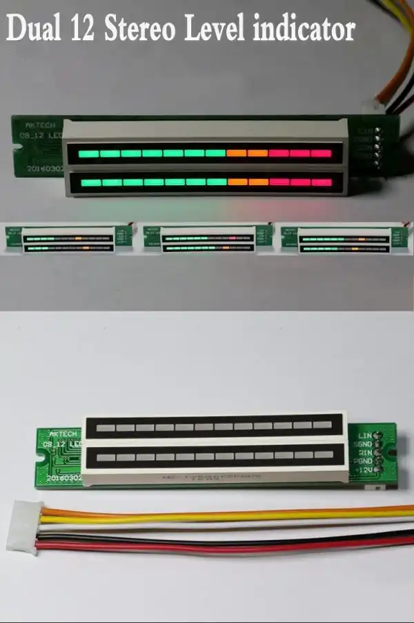 Dual 12-bit Music Level indicator LED Audio Display Analyzer Meter Lamps Light