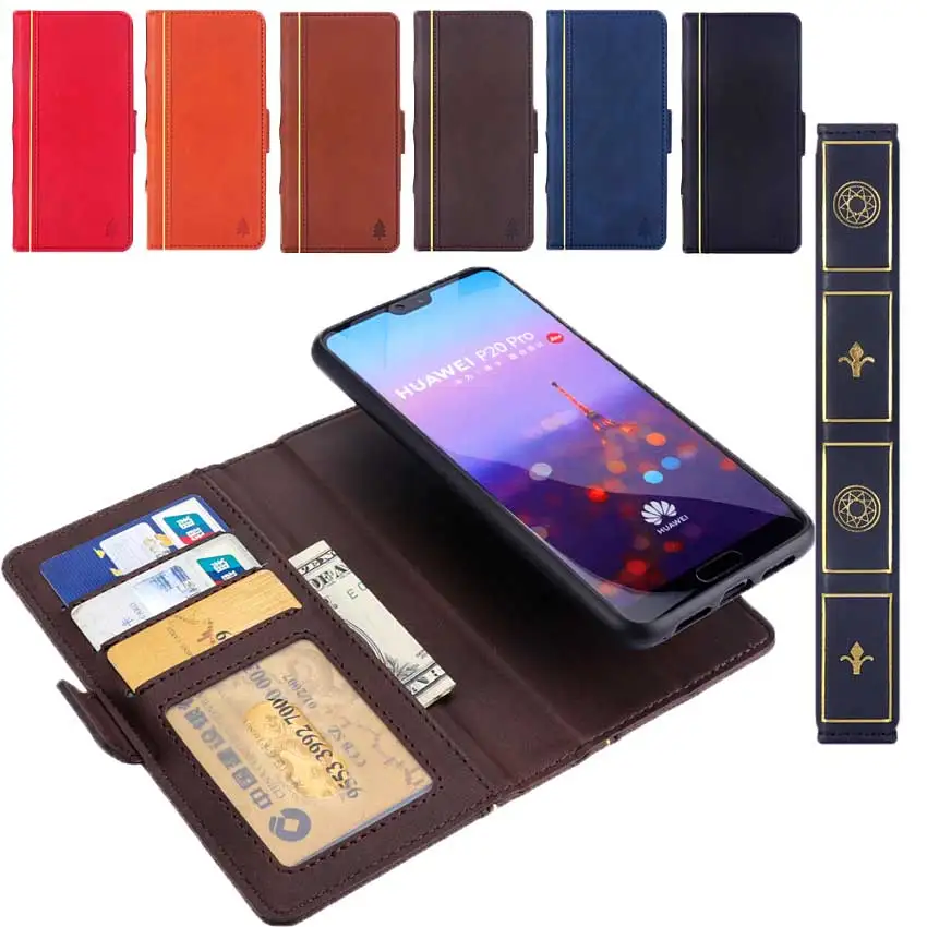 Роскошный кожаный чехол-книжка для Huawei P20 Pro P 20 бумажник чехол телефона Ретро