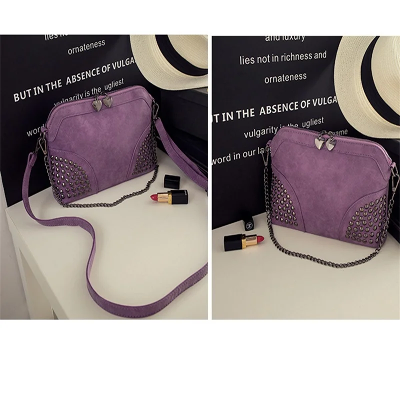 Заклепки Плеча Женщин Сумка женская верхняя одежда Старинные Скраб Оболочки