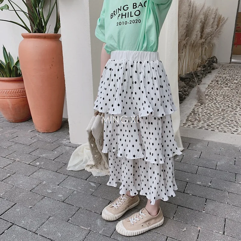 

2019 summer new children's clothing girls skirt children's dot skirt girls multi-layer cake skirt