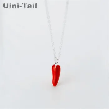 

Uini-Tail hot new 925 sterling silver creative popular red small pepper pendant necklace fashion hundred temperament jewelry