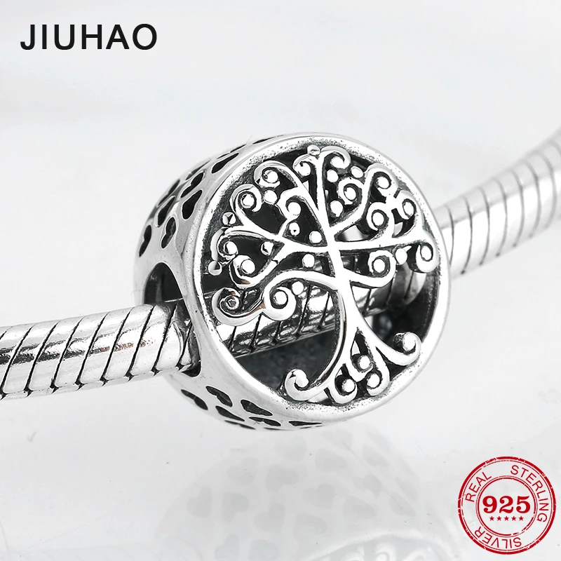Round Shape 925 Sterling Silver Family Is Where Love Grows Diy Fine Beads Fit Original Pandora Charm Bracelet Jewelry Making