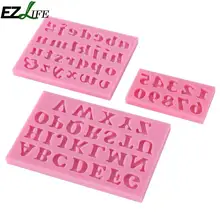 3 шт./компл. розовые силиконовые формы Алфавит цифры Fondant(сахарная) шоколад пресс-форм для выпечки торта украшения инструменты Кухня формочки для выпекания кексов, GF308