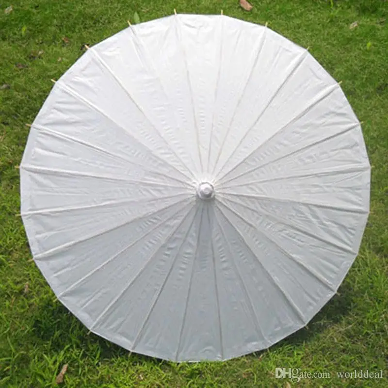  20pcs/lot Wedding Bridal Paper Umbrella Handmade Pure Color Parasols With Bamboo Handle Party Festival Favor H105L
