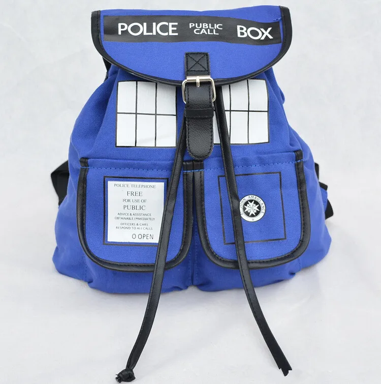 Doctor Who Tardis Buckle Slouch Bag Purse Dr Who police box Backpack 
