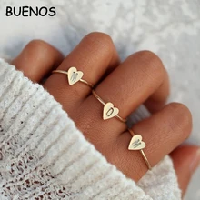 BUENOS персонализированные A Z кольцо с первоначальным именем