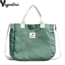 Мягкая Холщовая Сумка, большая Вместительная женская сумка для покупок, женская сумка для повседневного использования, Повседневная пляжная сумка, сумка-тоут с контрастными цветами и буквами, сумка на застежке