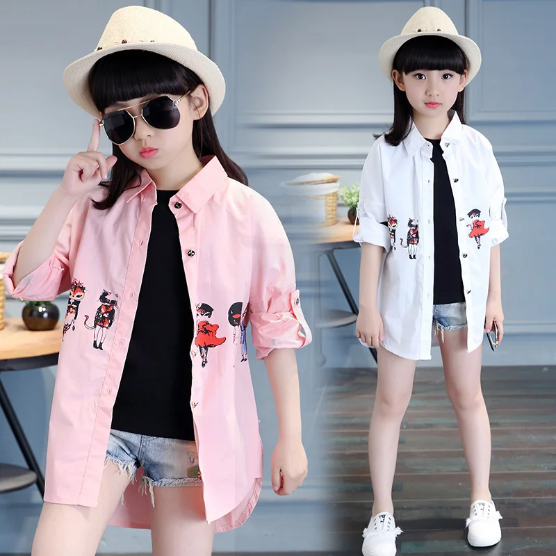 New Girls Blouses Character Print Girl Girls Blouses And Shirts Meisjes Blouse Girls Blouse 6BL108