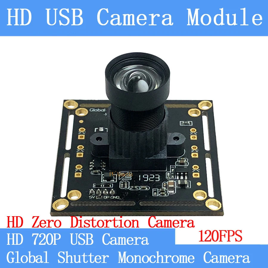 720 P 120FPS MJPEG USB модуль камеры без искажений Центральный затвор монохромный высокоскоростной OTG UVC Linux CCTV камера наблюдения
