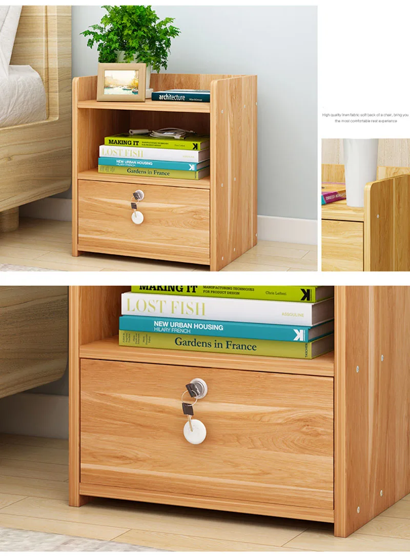 Простой современный прикроватный столик шкафчик для хранения в спальню Деревянный шкафчик тумбочки ящик мебель для спальни