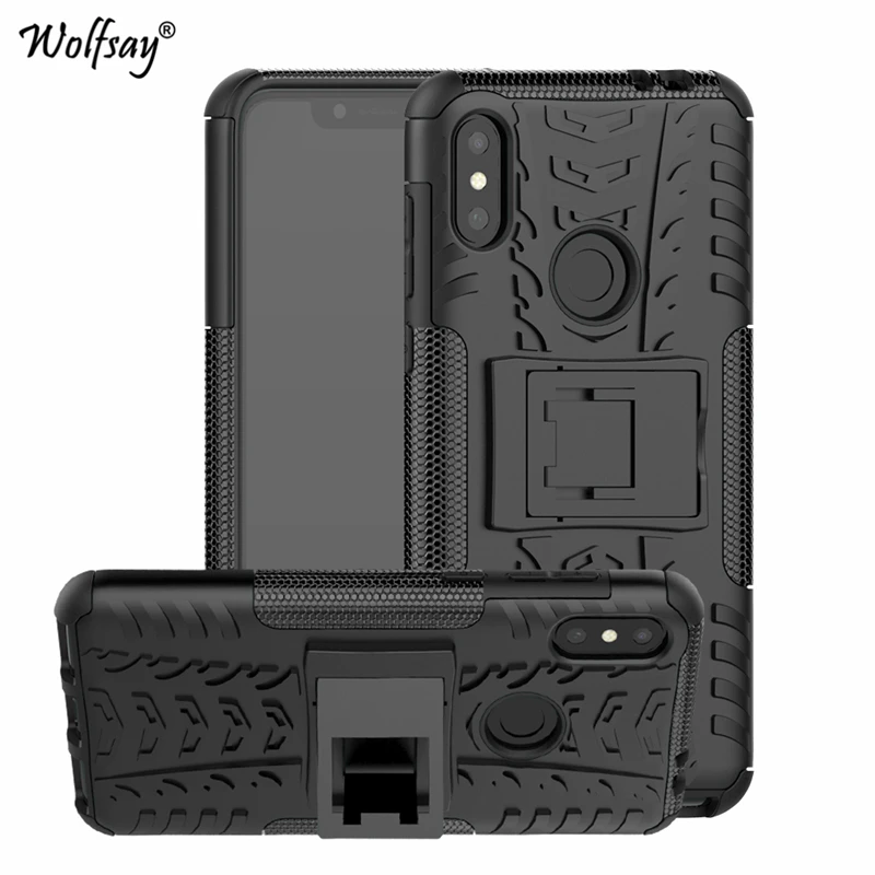 

For Case Motorola Moto One Power Cover Heavy Duty Armor Stand Holder Silicone Phone Case For Moto One Power Case For Moto1 Power
