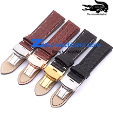 general crocodile leather strap with Butterfly clasp watchband wristwatches band  high-grade 18mm 19mm 20mm 21mm 22mm