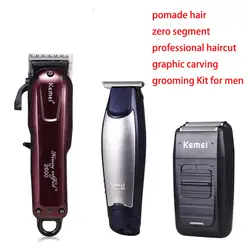 Kemei машинка для стрижки волос электрическая Беспроводная Мужская машинка для стрижки волос триммер для бороды Парикмахерская Машинка для