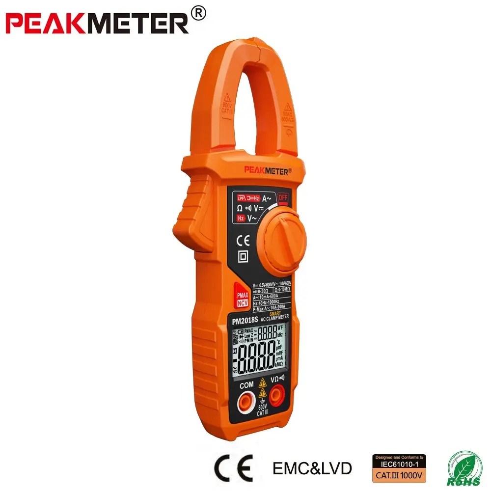 PM2018S PEAKMETER Портативный Умный Цифровой мультиметр переменного тока измеритель